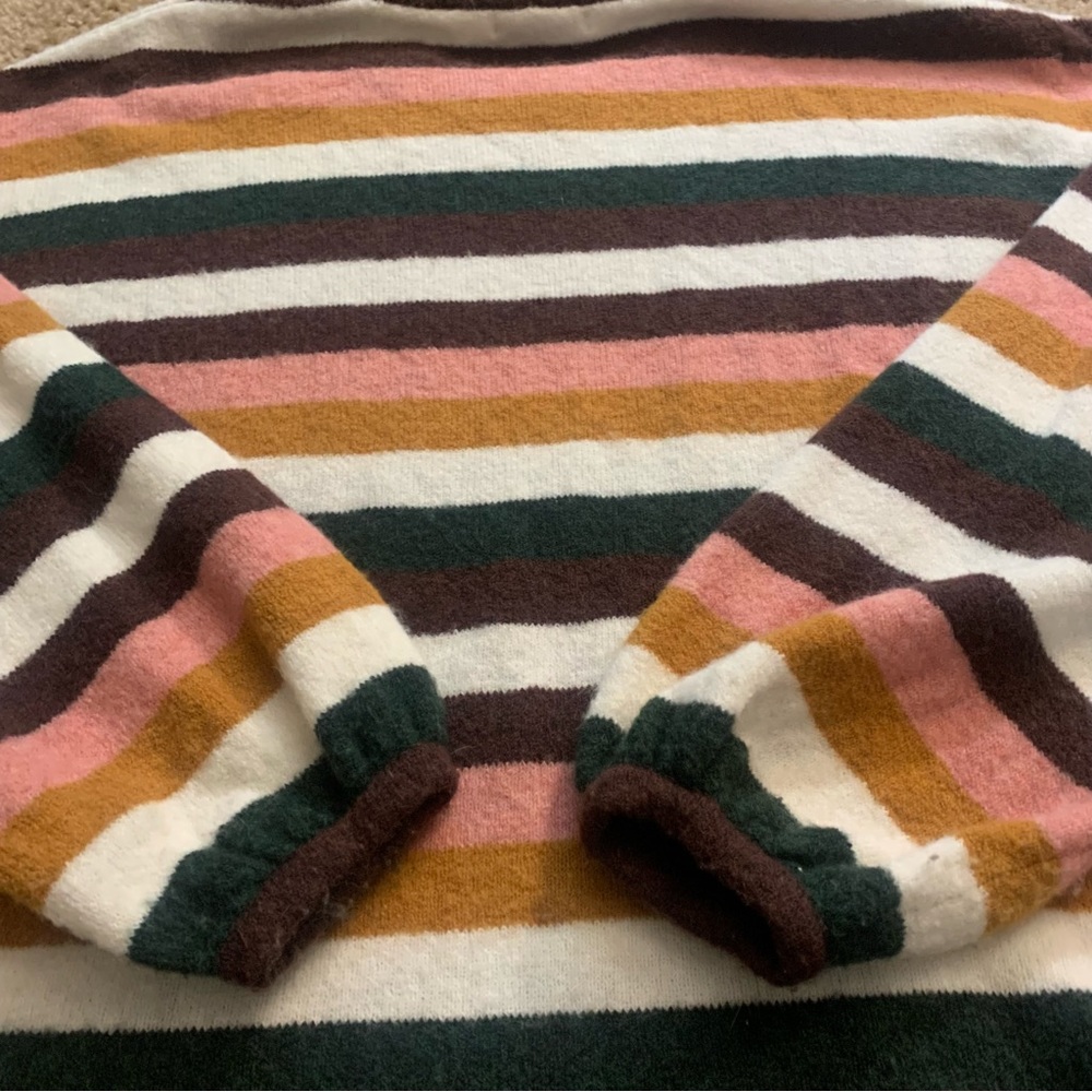 Madewell Striped Merino Wool Alpaca Blend Pullover Slouchy Sweater - Picture 6 of 14